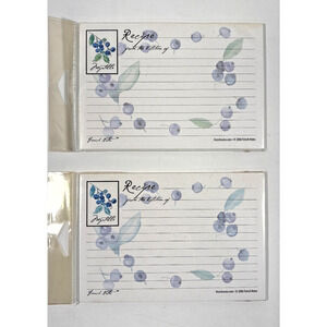 2 Packs Of Vintage 15ct. French Notes Blueberry Art Blank Recipe Cards - Cute